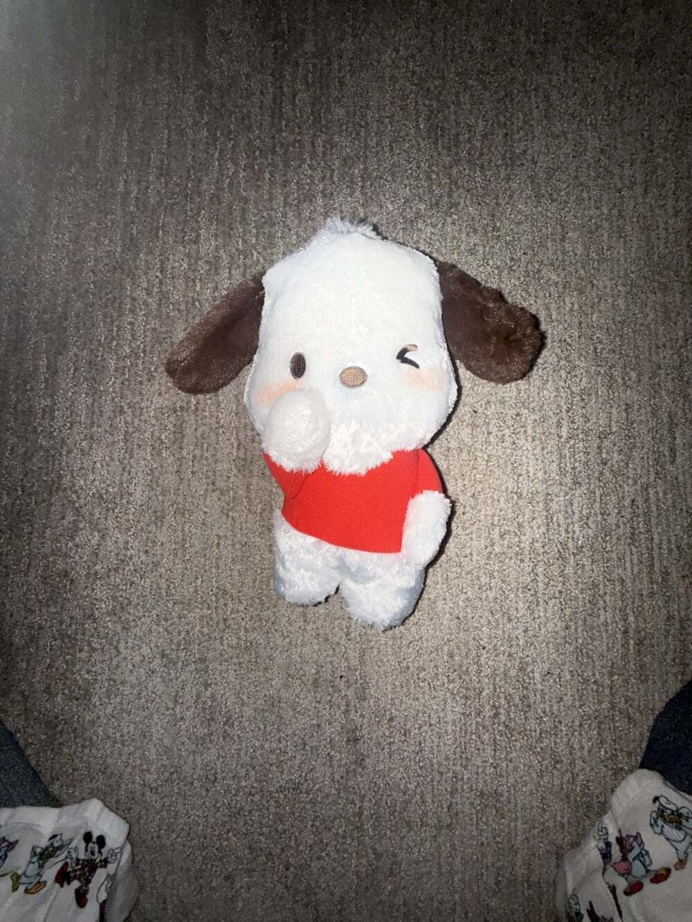 Sanrio Pochacco Plush Toy Winking in Red Shirt